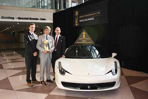 Ferrari - Ferrari 458 Italia ha vinto il meritato premio World Performance Car 2011